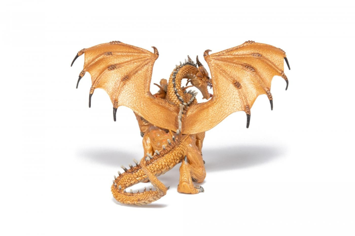 PAPO FIGURINA DRAGON CU DOUA CAPETE AURIU [5]