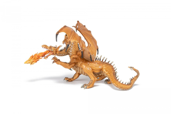 PAPO FIGURINA DRAGON CU DOUA CAPETE AURIU [6]