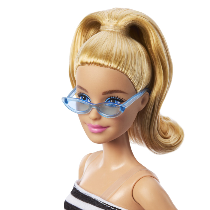 PAPUSA BARBIE FASHIONISTA BLONDA CU PARUL PRIN IN COADA SI FUSTA ROZ [4]
