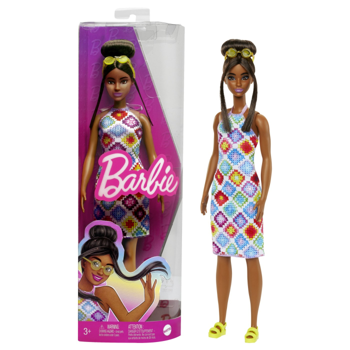 PAPUSA BARBIE FASHIONISTA SATENA CU OCHELARI DE SOARE GALBENI [6]