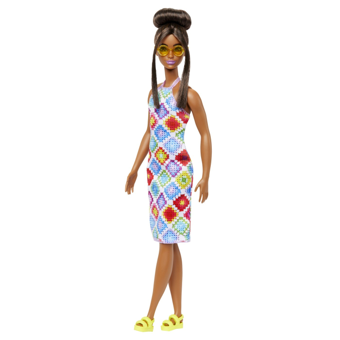 PAPUSA BARBIE FASHIONISTA SATENA CU OCHELARI DE SOARE GALBENI [5]