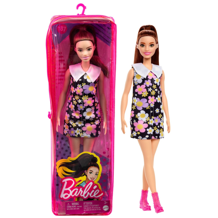PAPUSA BARBIE FASHIONISTA SATENA CU ROCHIE CU IMPRIMEU FLORAL [9]