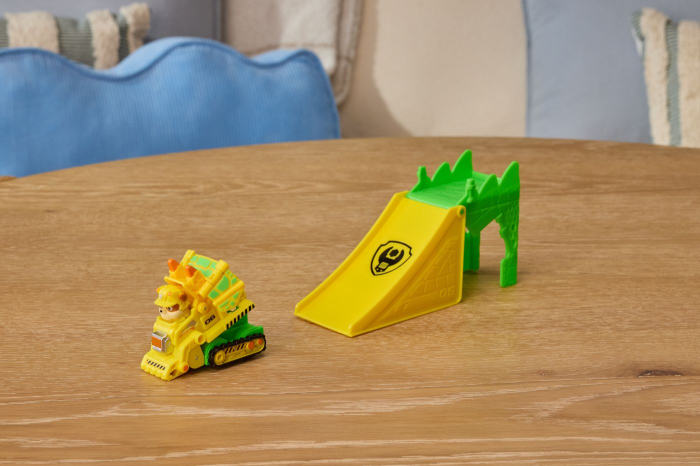 PATRULA CATELUSILOR FILMUL CU DINOZAURI SET VEHICUL CU RAMPA SI FIGURINA RUBBLE [3]