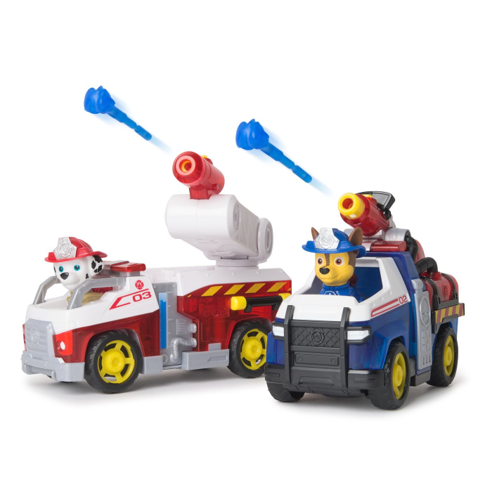 PATRULA CATELUSILOR SET 2 VEHICULE DE SALVARE MASINI DE POMPIERI CU FIGURINE [6]