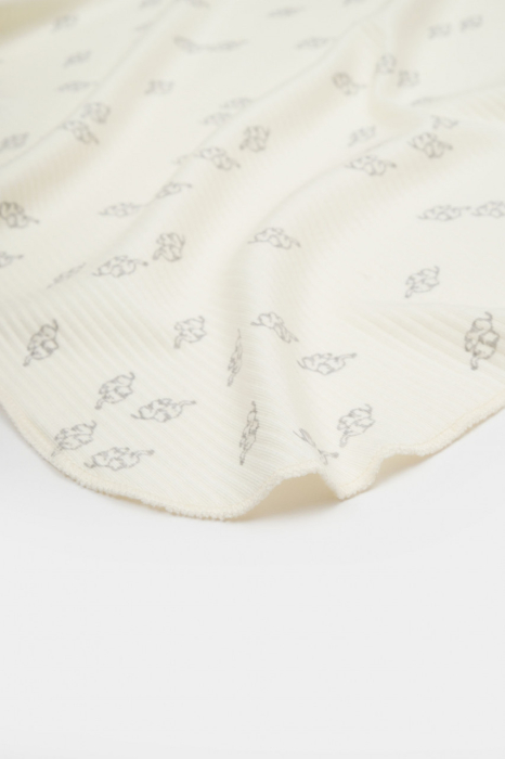 Paturica Printed, BabyCosy, 50% modal+50% bumbac, Ecru, 85X85 cm [4]