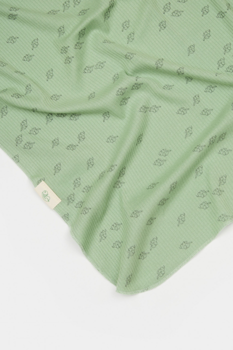Paturica Printed, BabyCosy, 50% modal+50% bumbac, Verde, 85X85 cm [3]