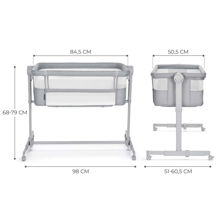 PATUT CO-SLEEPER KINDERKRAFT NESTE UP, FULL LIGHT GREY [3]