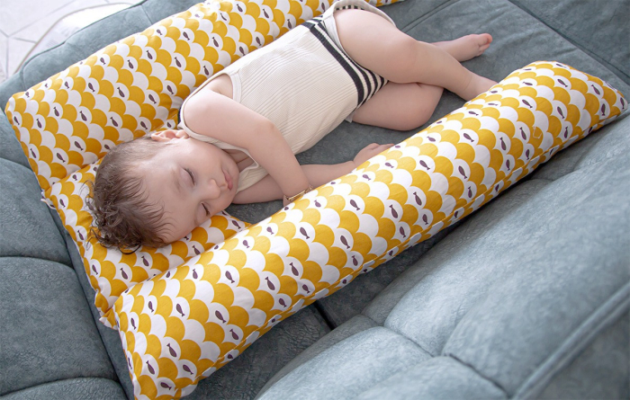 Perna 3 in 1 : babynest, pentru gravide si pentru alaptare in forma de U BabyJem (Culoare: Roz) [8]