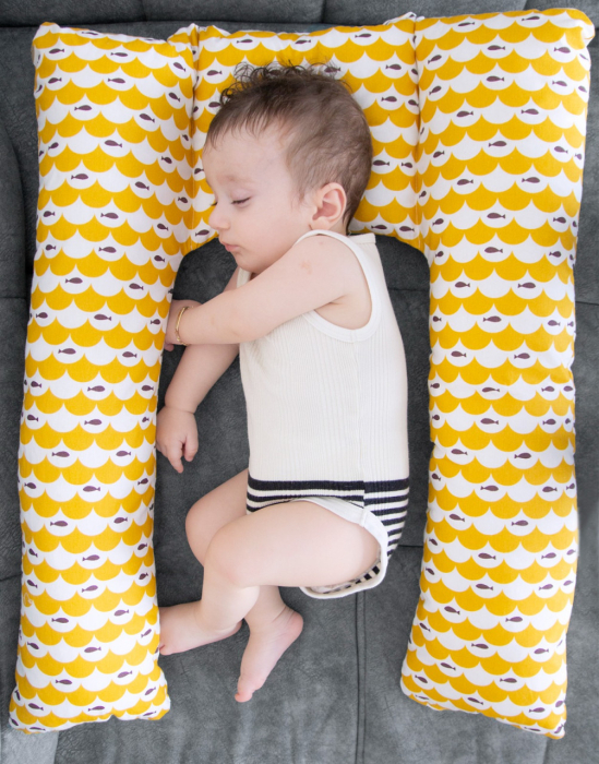 Perna 3 in 1 : babynest, pentru gravide si pentru alaptare in forma de U BabyJem (Culoare: Roz) [9]