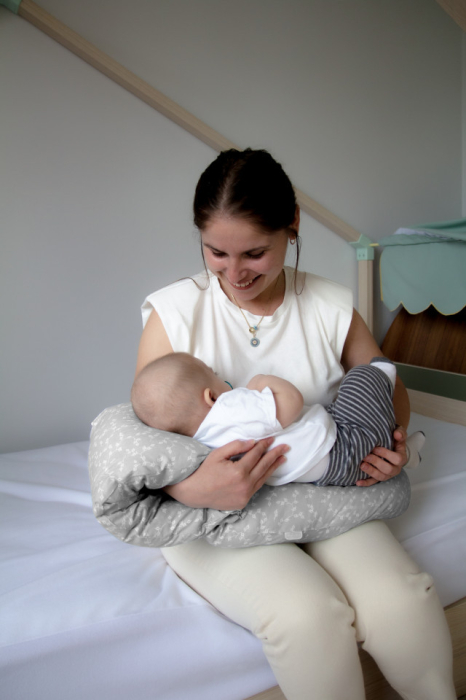 Perna multifunctionala pentru alaptat si gravide cu suport detasabil pentru cap BabyJem (Culoare: Gri) [11]