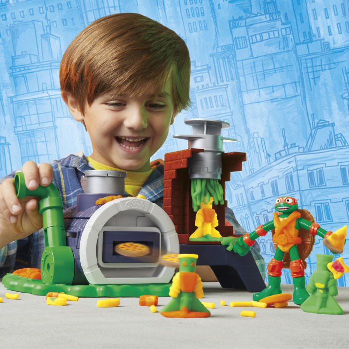 PLAY DOH POVESTIRI CU TESTOASE NINJA ADOLESCENTE MUTANTE SET PIZZA TAIE SI ARUNCA [3]