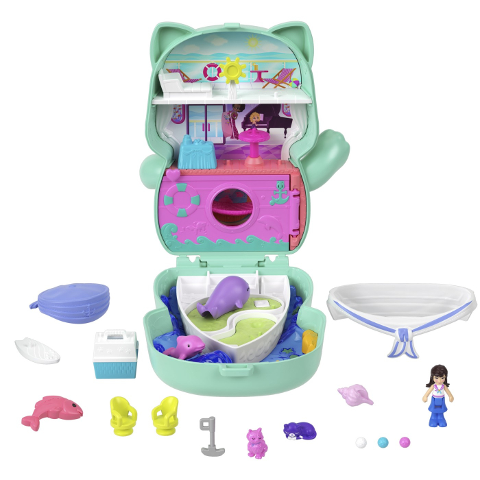 POLLY POCKET SET GENTUTA ANIMALUT PISICUTA MARINAR CU ACCESORII [6]