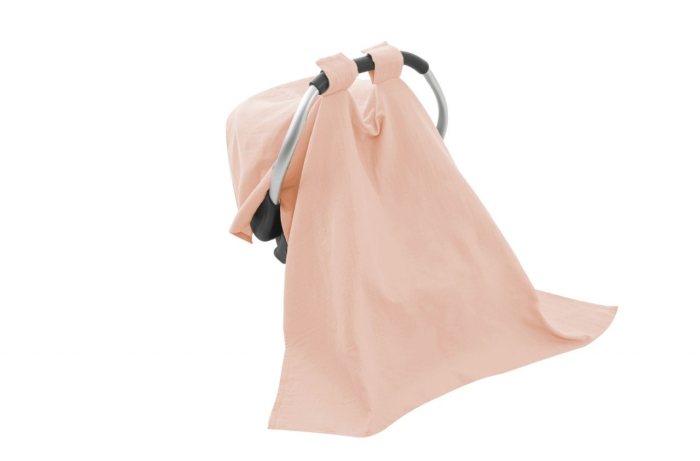 Protectie soare din muselina pentru carucior, BabyJem, 90x110 cm (Culoare: Ecru) [6]