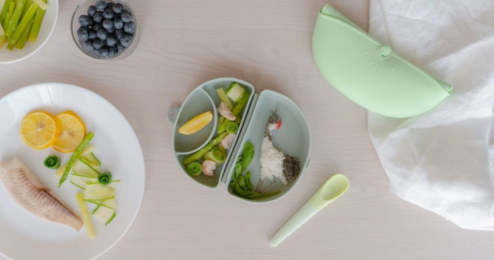 Recipient diversificare hrana bebelusi Miniware Silifold, 100% din silicon alimentar, Sage [8]