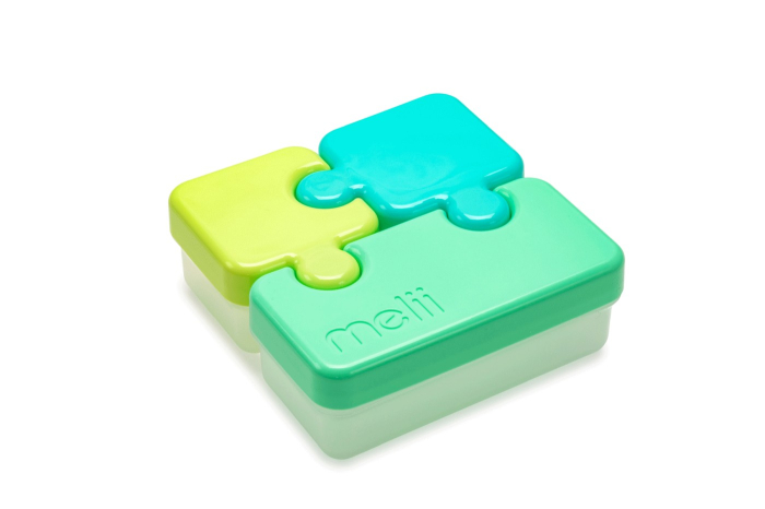 RECIPIENT HRANA BEBE MODEL PUZZLE, MELII, ALBASTRUu0026VERDE [5]