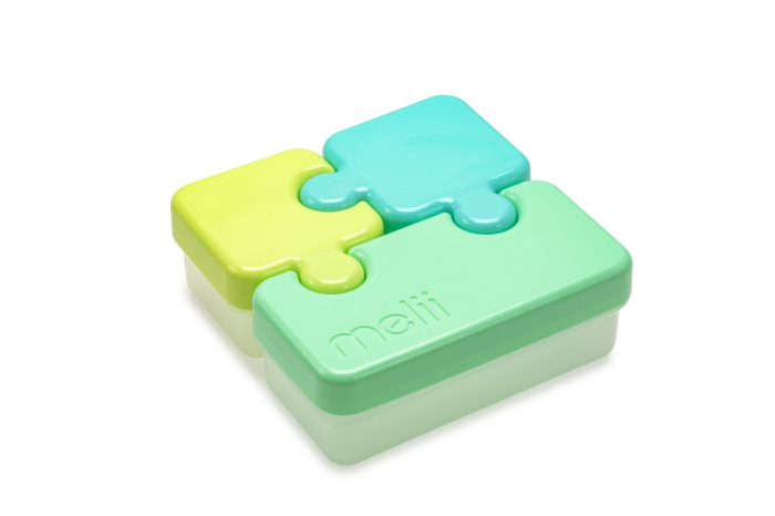 RECIPIENT HRANA BEBE MODEL PUZZLE, MELII, ALBASTRUu0026VERDE [3]
