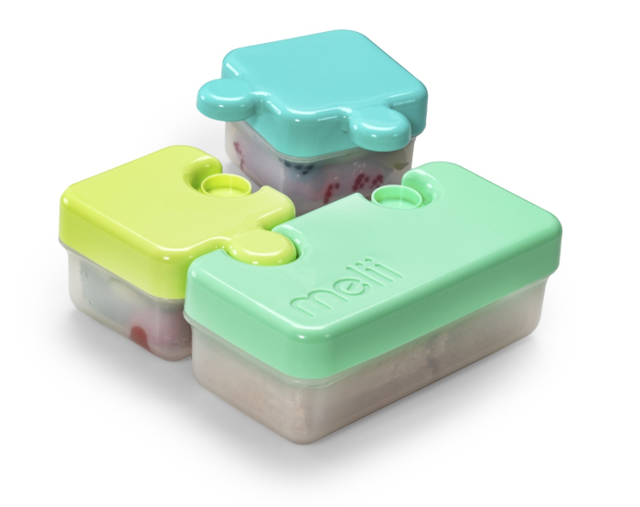 RECIPIENT HRANA BEBE MODEL PUZZLE, MELII, ALBASTRUu0026VERDE [2]