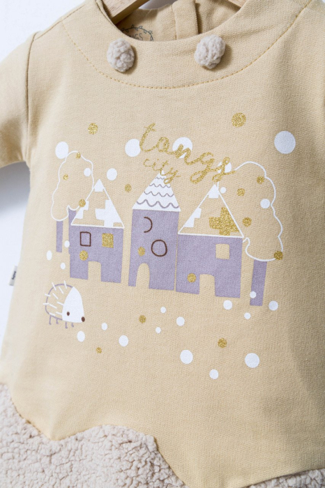 Rochita cu volan pentru fetite Fun Penguin, Tongs baby - Crem [3]