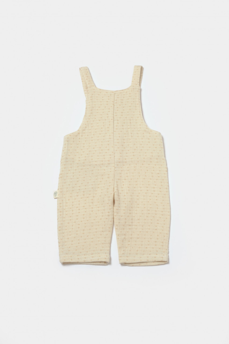 Salopeta cu bretele si buzunar, 100% bumbac - Stone, BabyCosy [4]