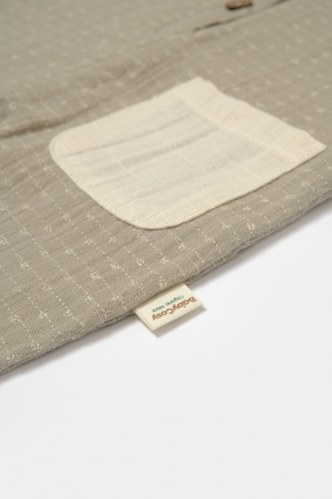 Salopeta cu bretele si buzunar, 100% bumbac - Verde, BabyCosy [5]