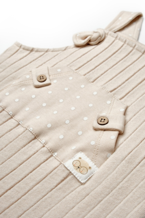 Salopeta cu bretele TeddyBear, BabyCosy, 100% bumbac organic [5]