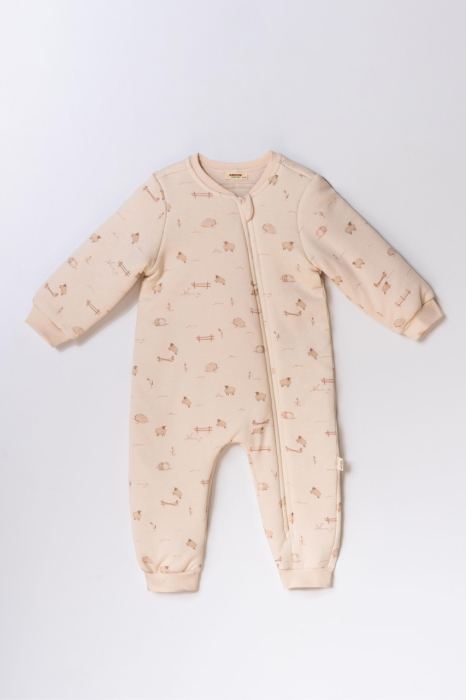 Salopeta cu fermoar, Lamb, BabyCosy, 100% bumbac organic [6]