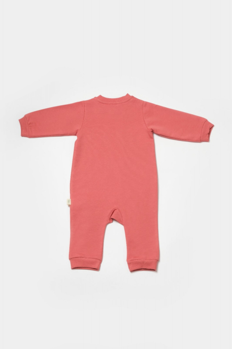 Salopeta cu fermoar, Two thread, BabyCosy, 100% bumbac organic, Rose [2]