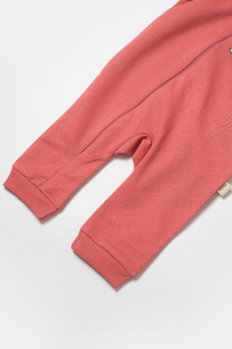 Salopeta cu fermoar, Two thread, BabyCosy, 100% bumbac organic, Rose [5]