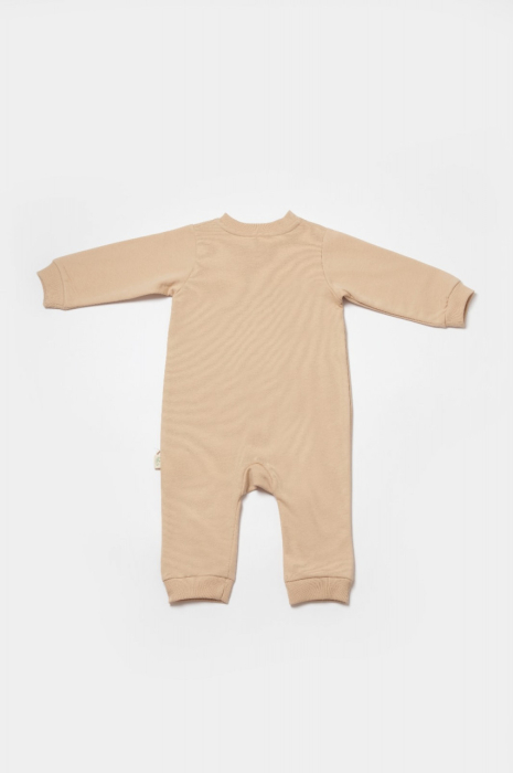 Salopeta cu fermoar, Two thread, BabyCosy, 100% bumbac organic, Stone [2]