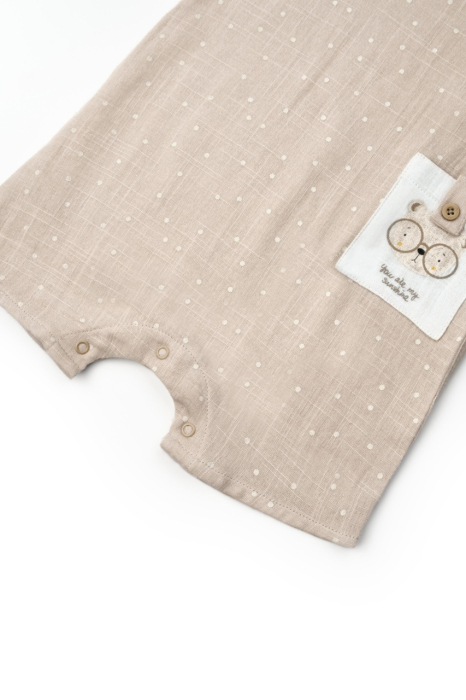 Salopeta cu guler TeddyBear, BabyCosy, 100% bumbac organic [5]