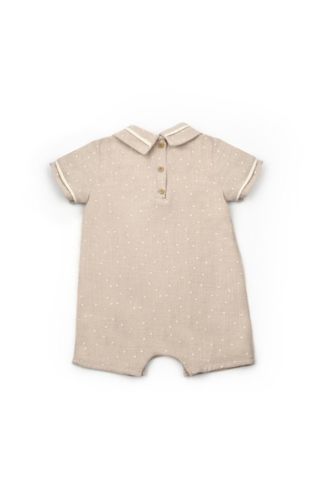 Salopeta cu guler TeddyBear, BabyCosy, 100% bumbac organic [3]