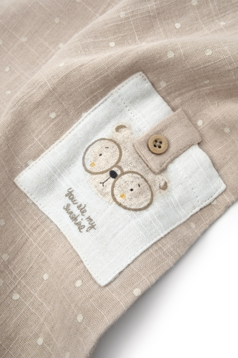 Salopeta cu guler TeddyBear, BabyCosy, 100% bumbac organic [6]