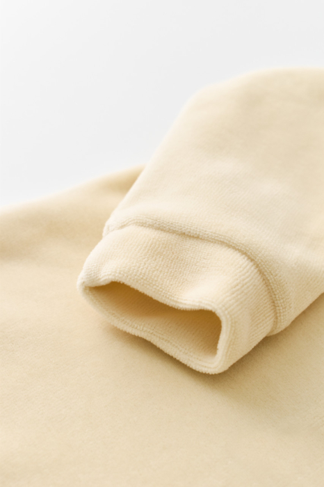 Salopeta cu maneca lunga si fermoar din 80%bumbac organic si 20% poliester -Crem, BabyCosy [4]
