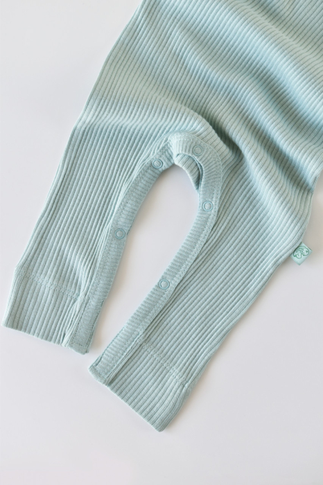 Salopeta cu maneca lunga si pantaloni lungi din bumbac organic si modal - Mint BabyCosy [5]