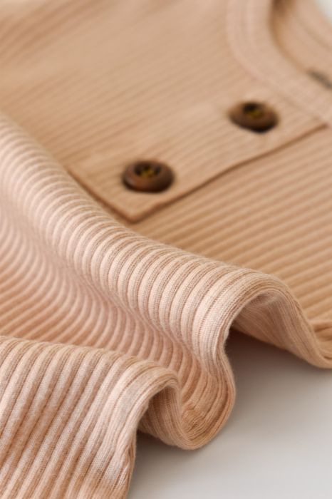 Salopeta cu maneca lunga si pantaloni lungi din bumbac organic si modal - Somon BabyCosy [2]