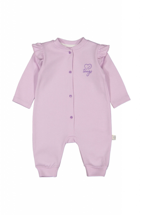 Salopeta cu maneca lunga si volanas nou nascut LILA, Tongs baby [3]
