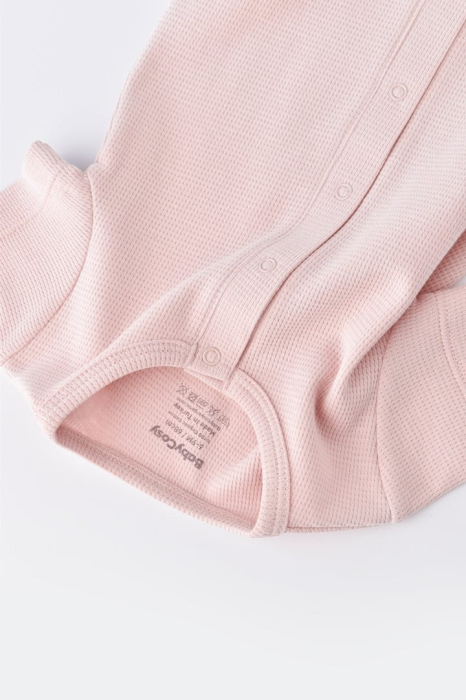 Salopeta cu pantaloni scurti - 100% bumbac organic - Roz, BabyCosy [7]