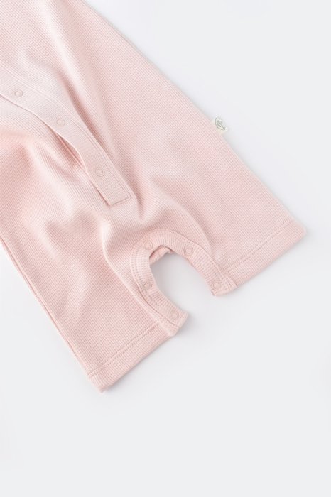 Salopeta cu pantaloni scurti - 100% bumbac organic - Roz, BabyCosy [4]