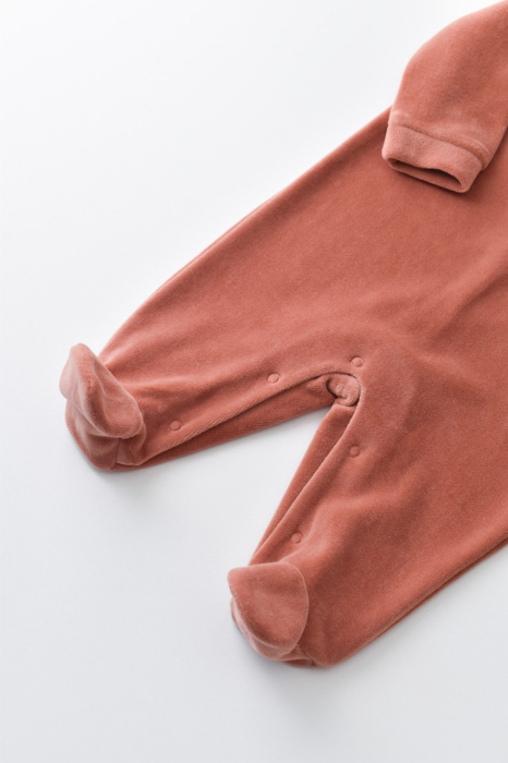 Salopeta Curcubeu cu maneca lunga si botosei din 80%bumbac organic si 20% poliester - Caramiziu, BabyCosy [5]