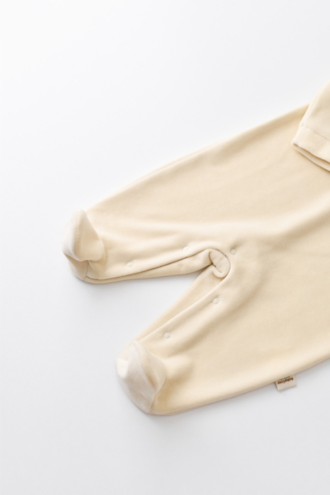 Salopeta Curcubeu cu maneca lunga si botosei din 80%bumbac organic si 20% poliester - Crem, BabyCosy [4]