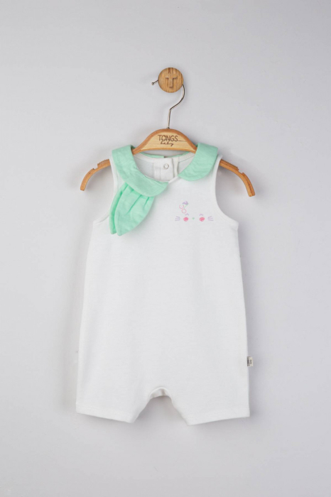 Salopeta de vara pentru bebelusi cu tulle, Tongs baby - Galben [4]