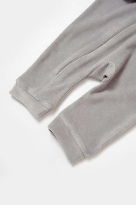 Salopeta Elefant cu maneca lunga din 80%bumbac organic si 20% poliester - Gri, BabyCosy [4]