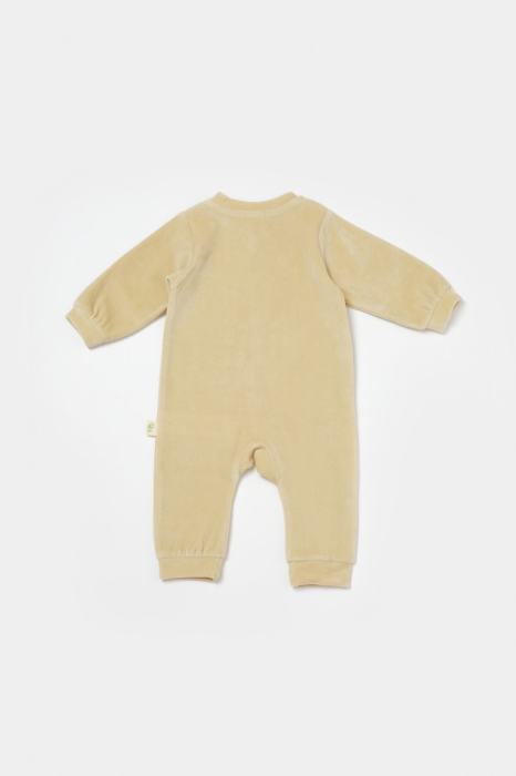 Salopeta Elefant cu maneca lunga din 80%bumbac organic si 20% poliester - Stone, BabyCosy [3]