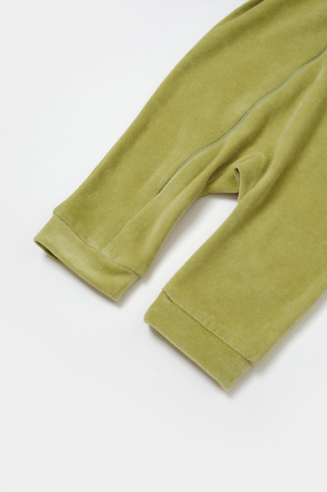 Salopeta Elefant cu maneca lunga din 80%bumbac organic si 20% poliester - Verde, BabyCosy [4]