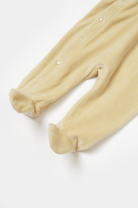 Salopeta Elefant cu maneca lunga si botosei din 80%bumbac organic si 20% poliester - Stone, BabyCosy [5]