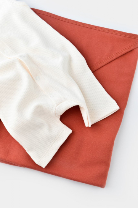 Salopeta fara maneci si pantaloni scurti - 100% bumbac organic - Ecru, BabyCosy [7]