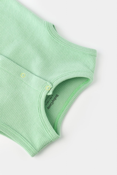 Salopeta fara maneci si pantaloni scurti - 100% bumbac organic - Mint, BabyCosy [8]