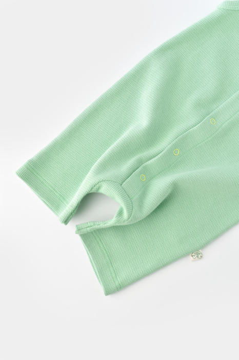 Salopeta fara maneci si pantaloni scurti - 100% bumbac organic - Mint, BabyCosy [4]