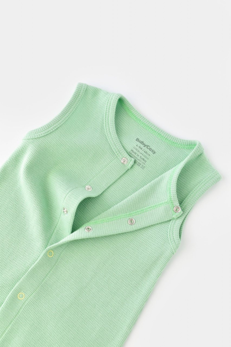 Salopeta fara maneci si pantaloni scurti - 100% bumbac organic - Mint, BabyCosy [11]