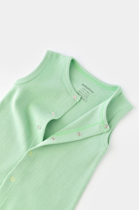 Salopeta fara maneci si pantaloni scurti - 100% bumbac organic - Mint, BabyCosy [7]